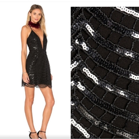 Saylor Black Sequin Dress NWT - Picture 3 of 8